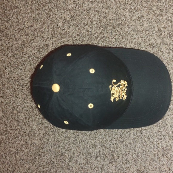 Slotline Embroidered Golf Black Gold Adjustable Hat Cap - Picture 2 of 10